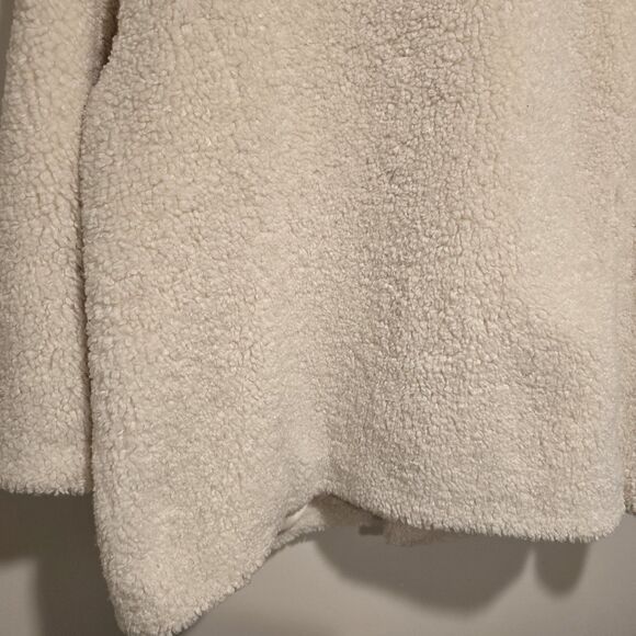 Chicos Shearling Teddy Coat Sz 3.5 US 18 English Cream White Faux Fur Peacoat - Picture 10 of 13